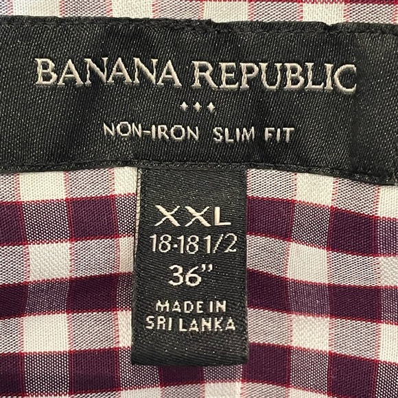 Banana Republic men’s purple checkered button down shirt, long sleeve, size XXL - Picture 5 of 6